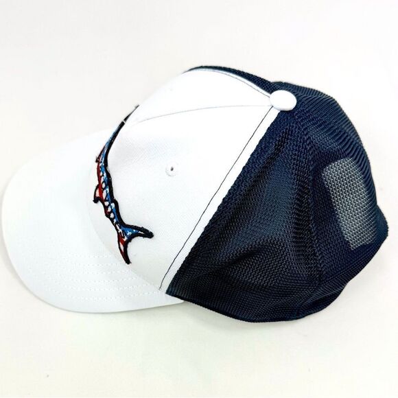 Vineyard Vines Patriotic Swordfish Red White Blue Mesh Trucker SnapBack Cap - Picture 3 of 11